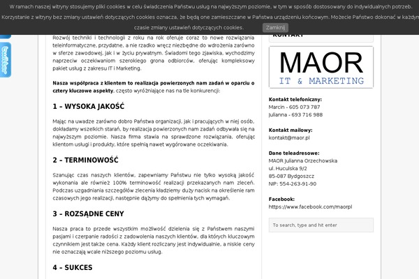 maor.pl site used MH Corporate basic