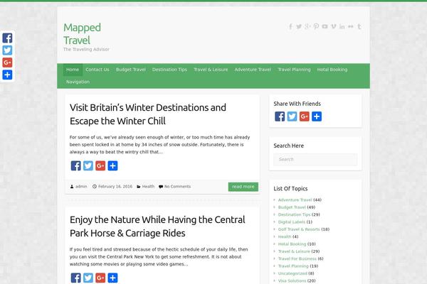 Travelify theme site design template sample