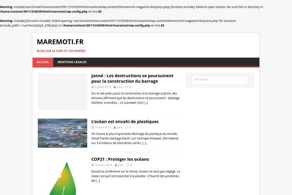 maremoti.fr site used MH Magazine lite
