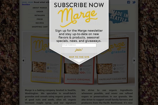 margegranola.com site used Marge