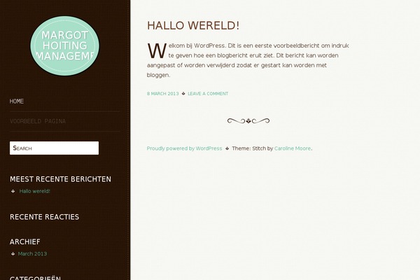 Stitch theme site design template sample