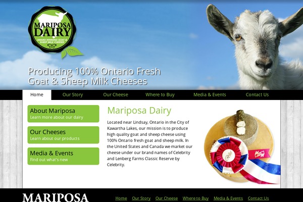 mariposadairy.ca site used Mariposa