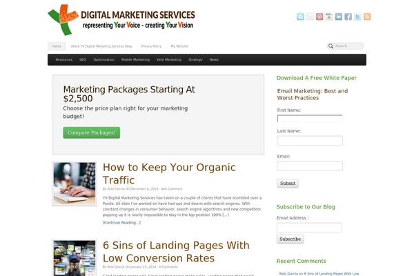 PageLines theme site design template sample