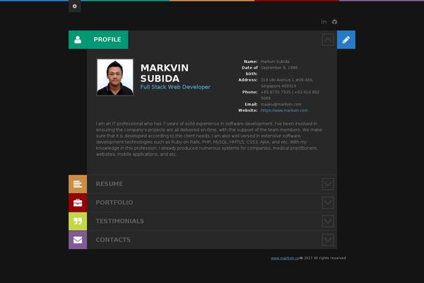 Cv theme site design template sample