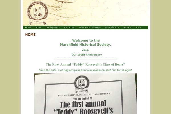 marshfieldhistoricalsociety.org site used Marshfieldhistoricalsociety