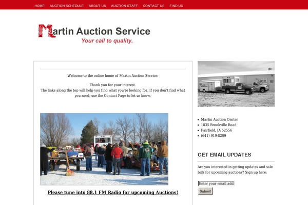 martinauctionservice.org site used Standardtheme