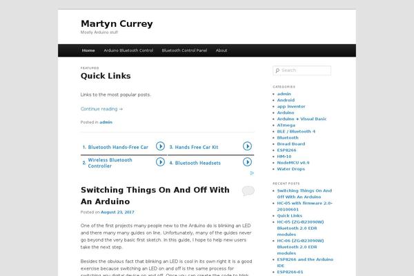 Site using Twenty Eleven Theme Extensions plugin