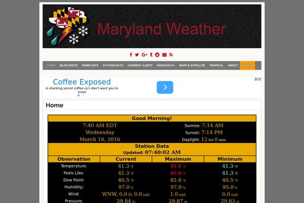 marylandwx.com site used Blend