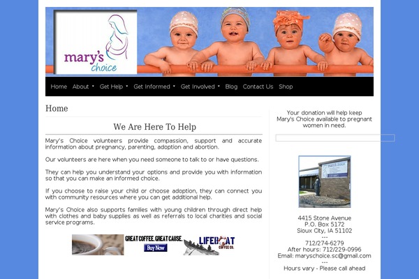 maryschoice.org site used Canyon