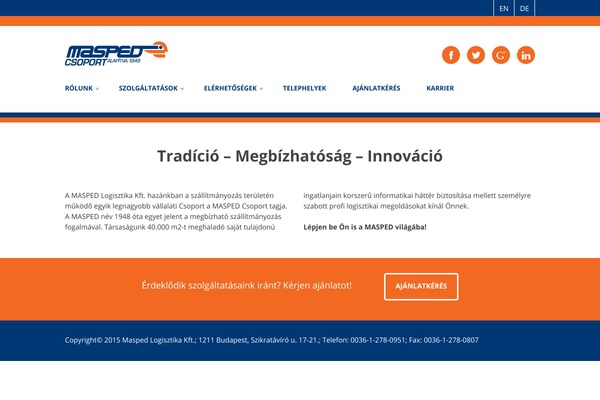 maspedlogisztika.hu site used Masped