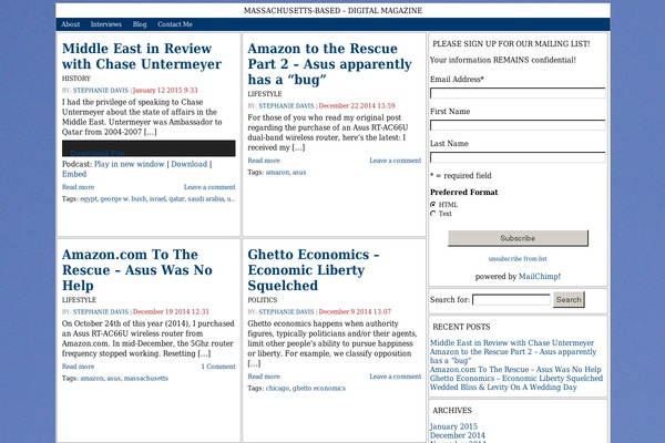 massachusettsmatters.com site used Newsmin