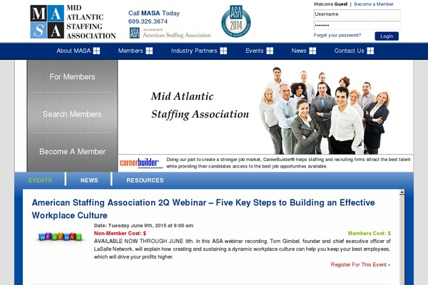 mastaffing.org site used Masa