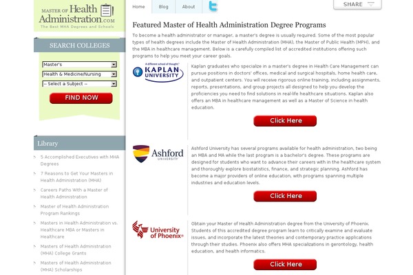 masterofhealthadministration.com site used Moha