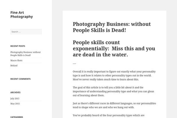Twenty Fifteen theme site design template sample