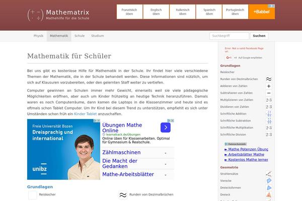 Math theme site design template sample