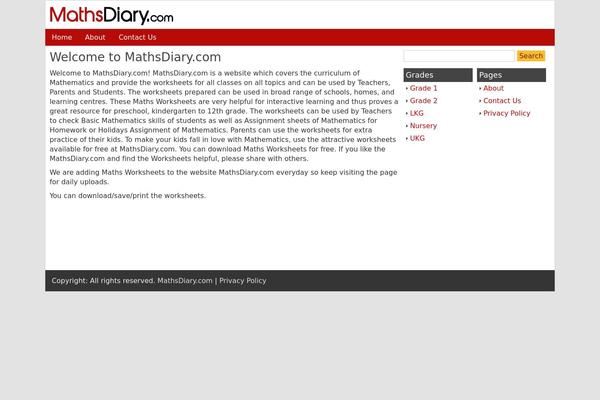 mathsdiary.com site used Md_theme
