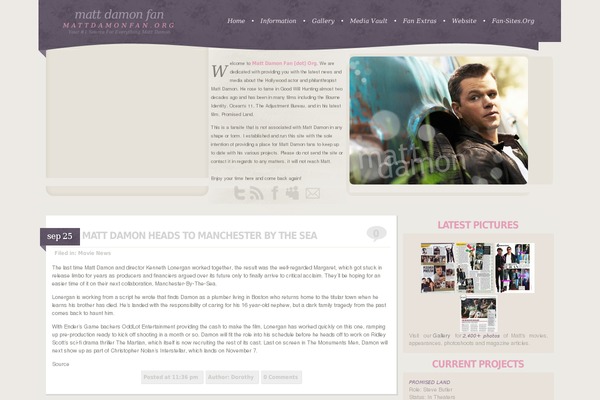 mattdamonfan.org site used Matt