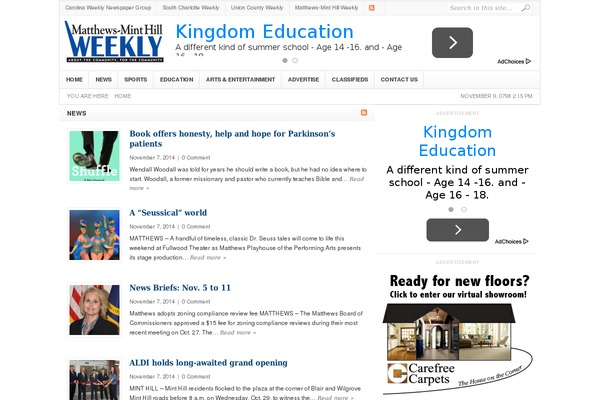Weekly theme site design template sample