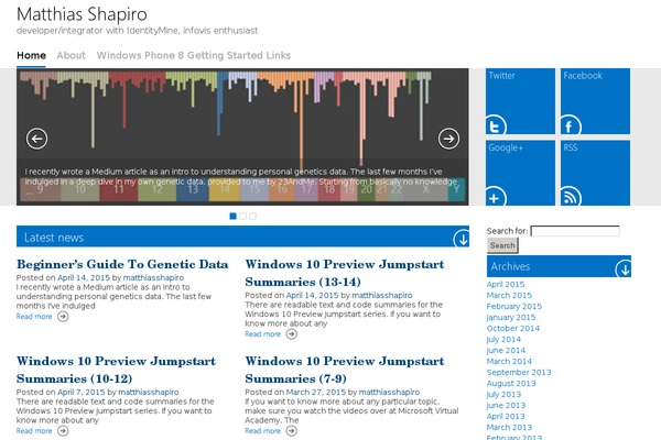 Metro theme site design template sample