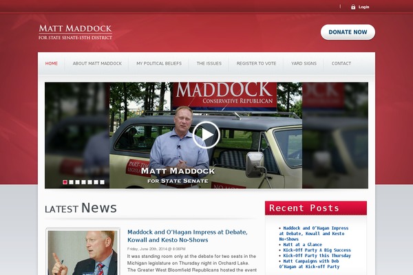 Candidate theme site design template sample