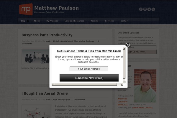 mattpaulson.com site used Basic-entrepreneur
