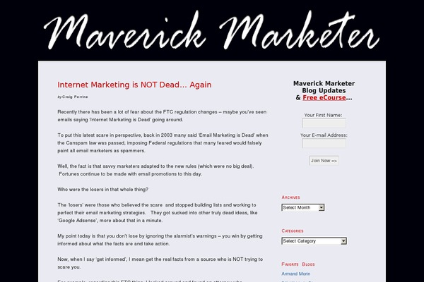 maverickmarketer.com site used Thesis 1.6