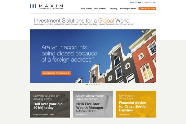 Maxim theme site design template sample