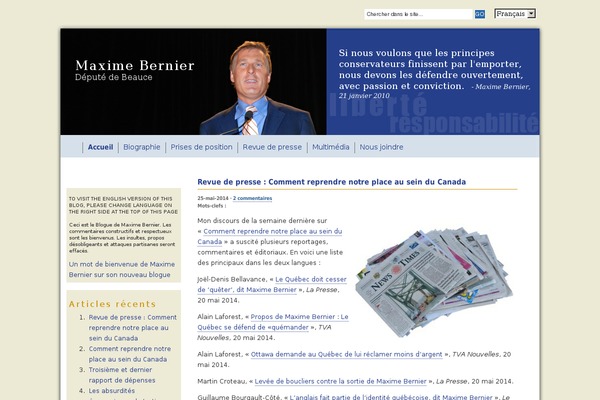 maximebernier.com site used Maxime