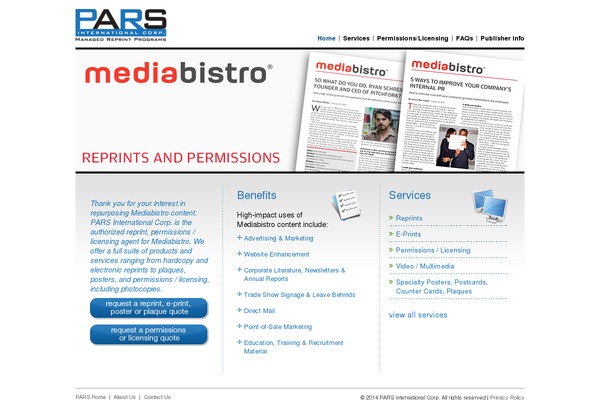 mbreprints.com site used Microsite