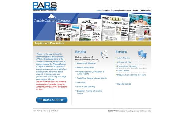 mcclatchyreprints.com site used Microsite