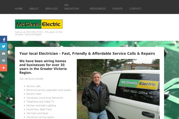 mcginniselectric.ca site used Sumo