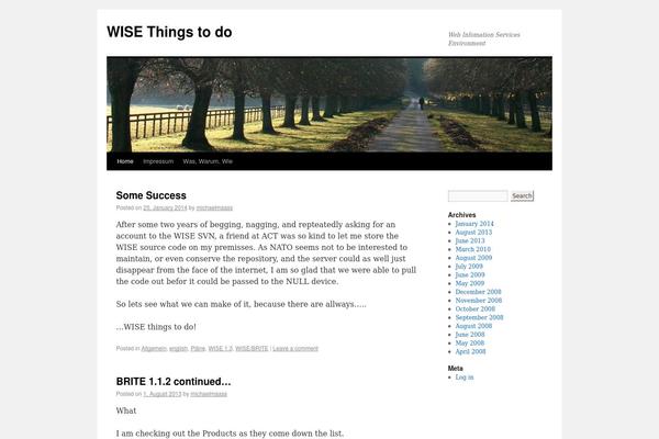Twenty Ten theme site design template sample