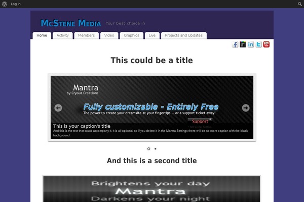 Mantra theme site design template sample