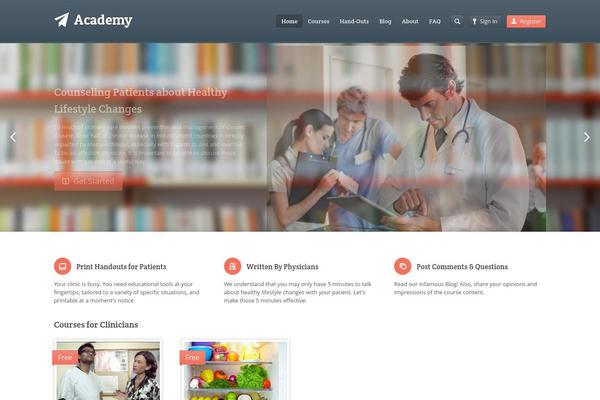 Academy theme site design template sample