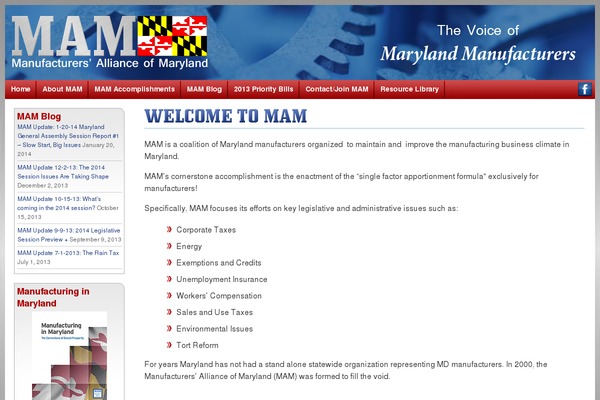 mdmanufacturing.org site used Mam