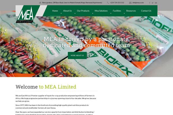 Mea theme site design template sample