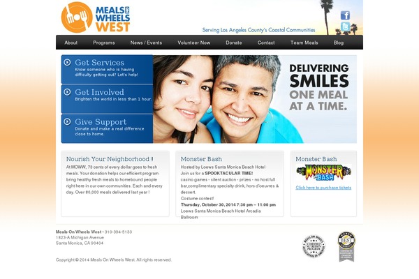 mealsonwheelswest.org site used Architect Theme