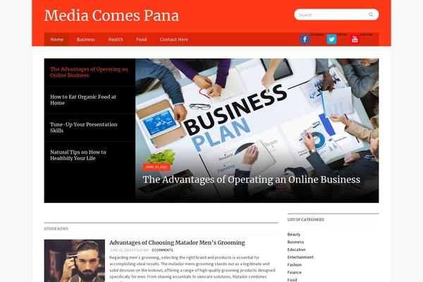 Gazeti theme site design template sample