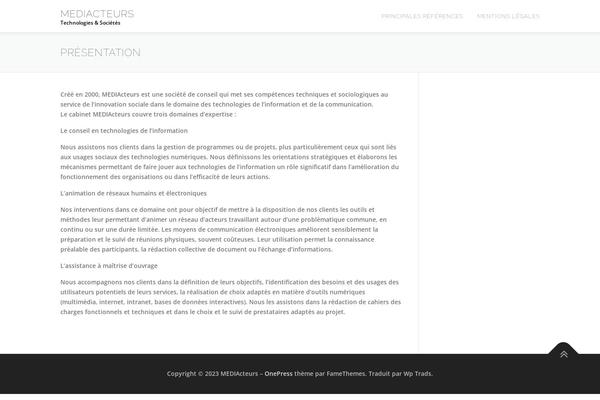 OnePress theme site design template sample