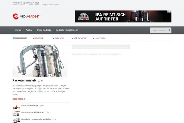 Gadgetine theme site design template sample