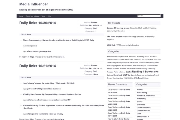 mediainfluencer.net site used Magatheme