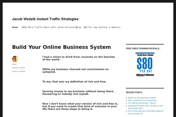 meetjacobwedzik.com site used WoodBerry