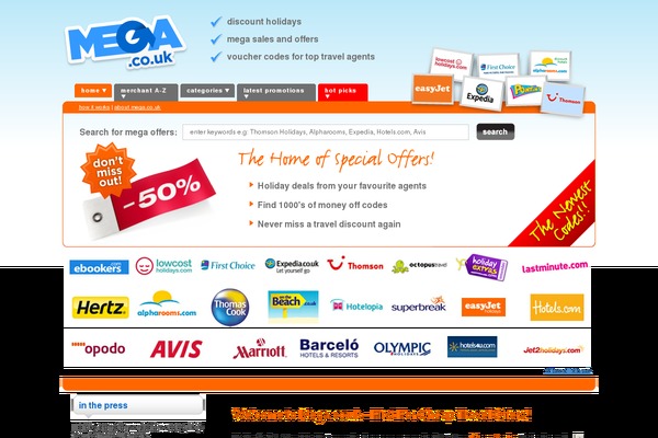 Mega theme site design template sample