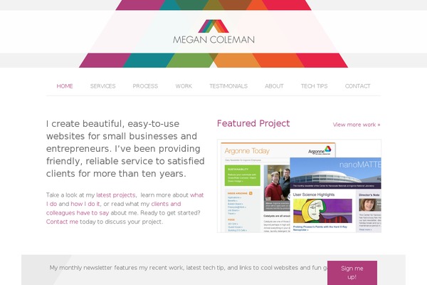 megancoleman.com site used Mcdesign