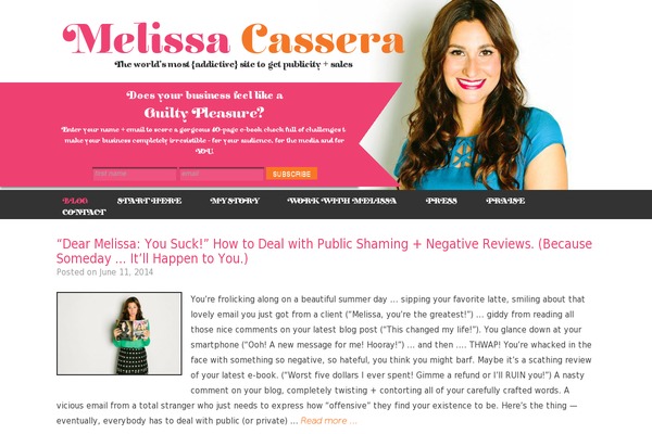 melissacassera.com site used Blockthemespro