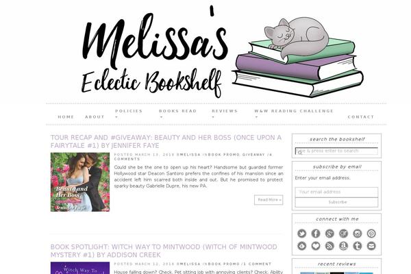 melissaseclecticbookshelf.com site used Tweak Me v2