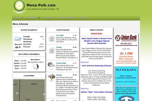 Site using Awesome-weather-pro plugin