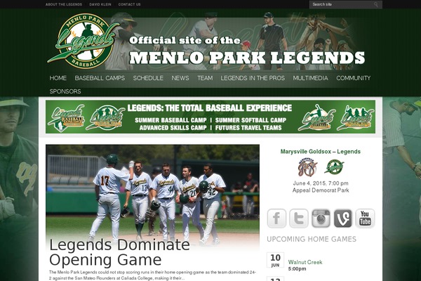 Legends theme site design template sample