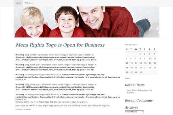 mensrightstogo.com site used Custom-community-2.0.11