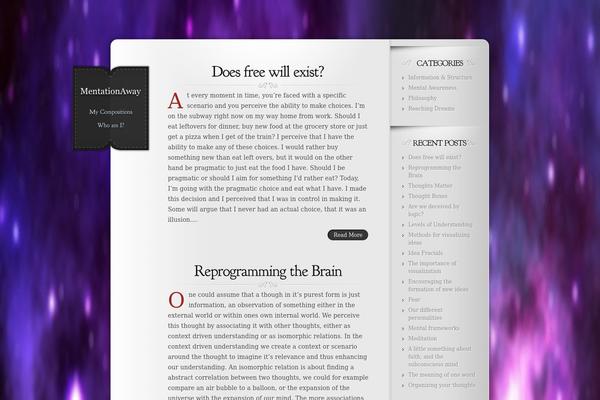 Memoir theme site design template sample